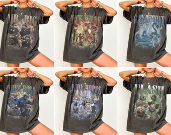 Retro Zootopia 2 Characters Bootleg Shirt, Vintage Judy Hopps Nick Wilde Gary De'Snake Tee, Zootropolis Shirt, Disneyland Family Trip Shirt