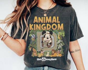 Camiseta Mickey Safari de Disney Animal Kingdom con colores cómodos, camiseta vintage Animal Kingdom, camiseta de viaje a Disney Safari, camisetas de Disneyworld