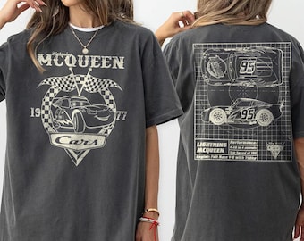 Camiseta retro de Rayo McQueen, camiseta de la película Cars, camiseta gráfica delantera y trasera, top de carreras retro, regalo de Pixar para fans, coleccionistas, recuerdo 2026