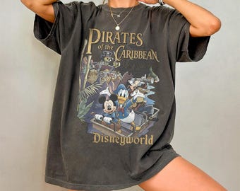 Retro Pirates of the Caribbean Vintage Disney Shirt, Comfort Colors Disney Trip Tee, Mickey Pirate Tee, Disneyworld Family Outfit, WDW Gift