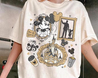 Camiseta vintage de Castillo de Disney, camiseta con estampado de Mickey Mouse, camiseta retro de Disneyland, camiseta de vacaciones familiares en Disney World, camiseta de regalo del Reino Mágico