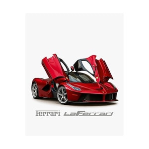 Ferrari LaFerrari Supercar Poster - Modern Sports Car Wall Art, Gift for Car Enthusiasts & Collectors, Hypercar Art for Collectors