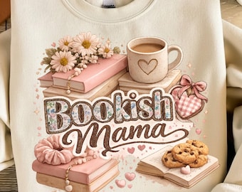 Bookish Mama PNG Clipart - Gemütliches Blumen Design (digitaler Download)