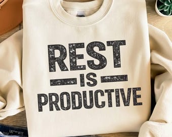 Rest Is Productive Typography Print | Minimalist Mindset Quote (Instant Download)
