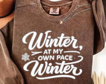 Cozy Winter Typography PNG, Slow Living Quote (Instant Download)