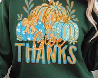 Thanksgiving-pompoen PNG: herfstclipart voor sublimatie (digitale download)