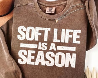 Soft Life Season Typography PNG | Cozy Fall Winter Quote (Instant Download)
