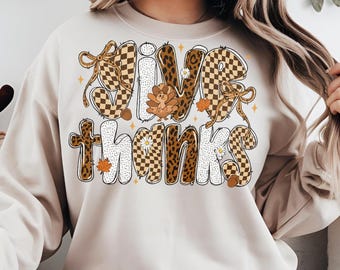 Give Thanks Retro Fall PNG  Autumn Turkey Sublimation Design Thanksgiving PNG Transparent Background