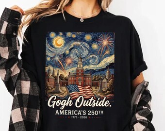 Gogh Outside 250e verjaardag 1776 2026 Sterrennacht VS, VS: patriottische kunst, onafhankelijkheidsdag, Amerika Bicentennial, png