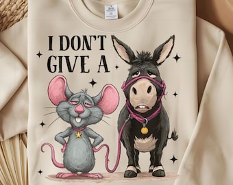Funny Mouse Donkey PNG – Sarcastic Cartoon Animal Design (Digital Download)
