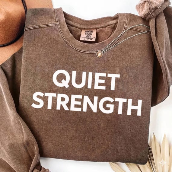 Quiet Strength Typography PNG | Minimalist Quote Design (Instant Download)