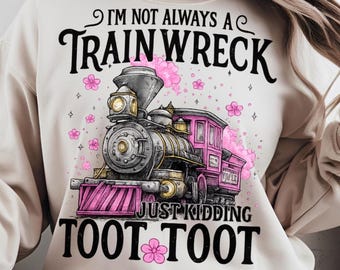 Grappig citaat van treinwrak png: vintage stoomtrein clipart (digitale download)