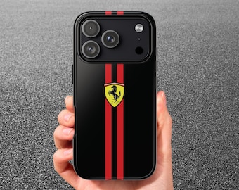 Custodia per telefono Ferrari F1 nera e rossa, custodia Formula 1, custodia da corsa per iPhone 18, cover per Samsung S26, regalo per appassionati di sport motoristici, custodia Scuderia Ferrari