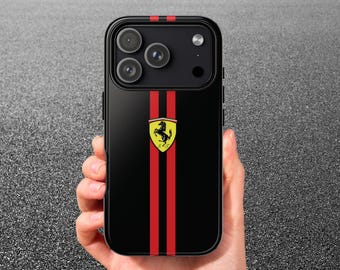 Ferrari F1 Phone Case Black Red, Formula 1 Case, Racing iPhone 17 Case, Samsung S26 Cover, Motorsport Fan Gift, Scuderia Ferrari Case