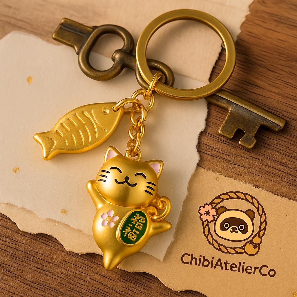 Cartoon Japan Lucky Cat Portachiavi Maneki Neko Bigiotteria Car Bag Charm Omamori Per Airpods Ciondolo Portachiavi Coppia Regalo - Foto 12