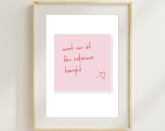 A3, A4, A5 Reformer Pilates love note home decor poster