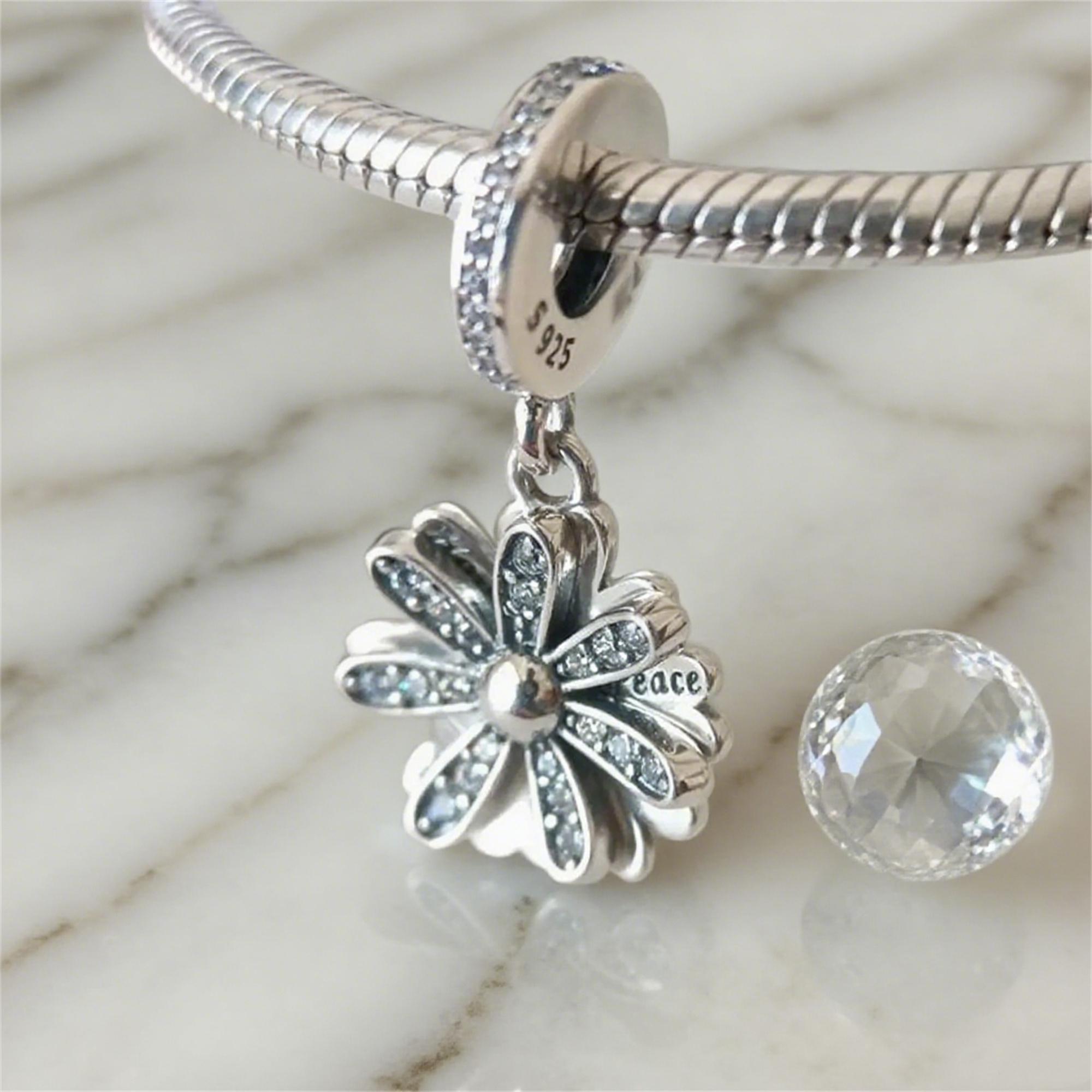 Sparkling Daisy Pandora Daisy Dangle Charm Sparkling Daisy Flower
