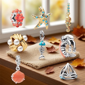 Charm Pendan, Under The Sea Collection VI Charms - Sterling Silver Charms Compatible with Charm Pendant Bracelet Necklace