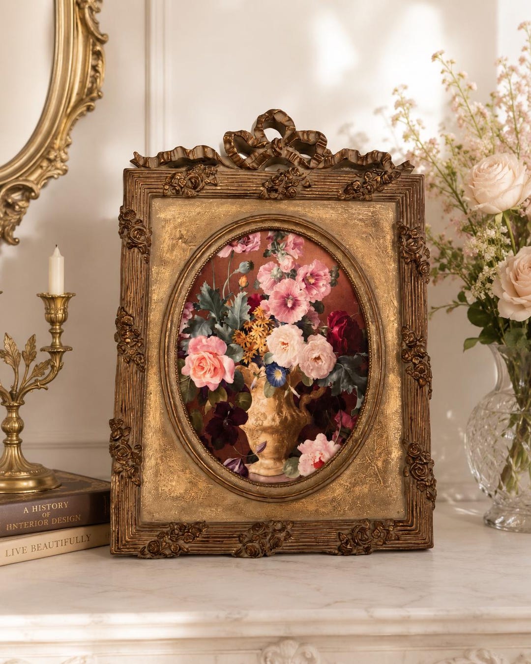 Vintage Ornate Gold Floral Frame – Hand-painted Victorian Wall Decor - Etsy