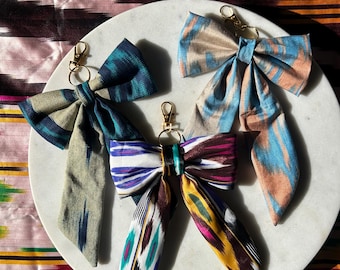 Atlas/Ikat bag charm/bow