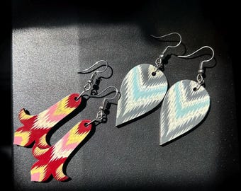 Atlas/Ikat Printed Earrings