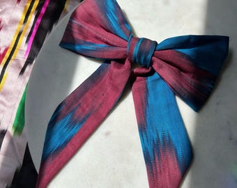Atlas/Ikat hair bow