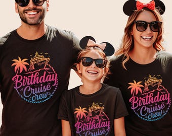 Camiseta de crucero de cumpleaños o DTF, camiseta de grupo personalizada con nombre personalizado