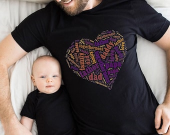 Heart Word Cloud Shirt: Dad and Family Words