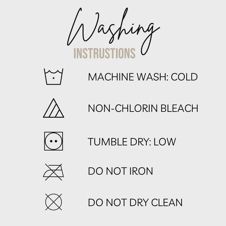 Washing Instructions