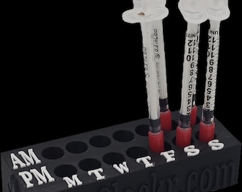 Pet Insulin Syringe Organizer: AM/PM Weekly Shot Holder - ShotClockr