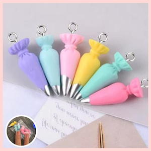 Cute Mini Pastry Bag Charms, Mixed Resin Pastry Bag Charms, Mini Pastry Bag Resin Pendants for DIY Jewelry & Craft Projects