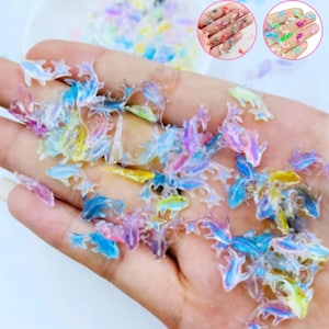 100Pcs Cute Colorful Mini Little Goldfish Resin Cabochons, Animal Nail Art Flatback Figurines, Fish Scrapbook Accessories DIY Crafts