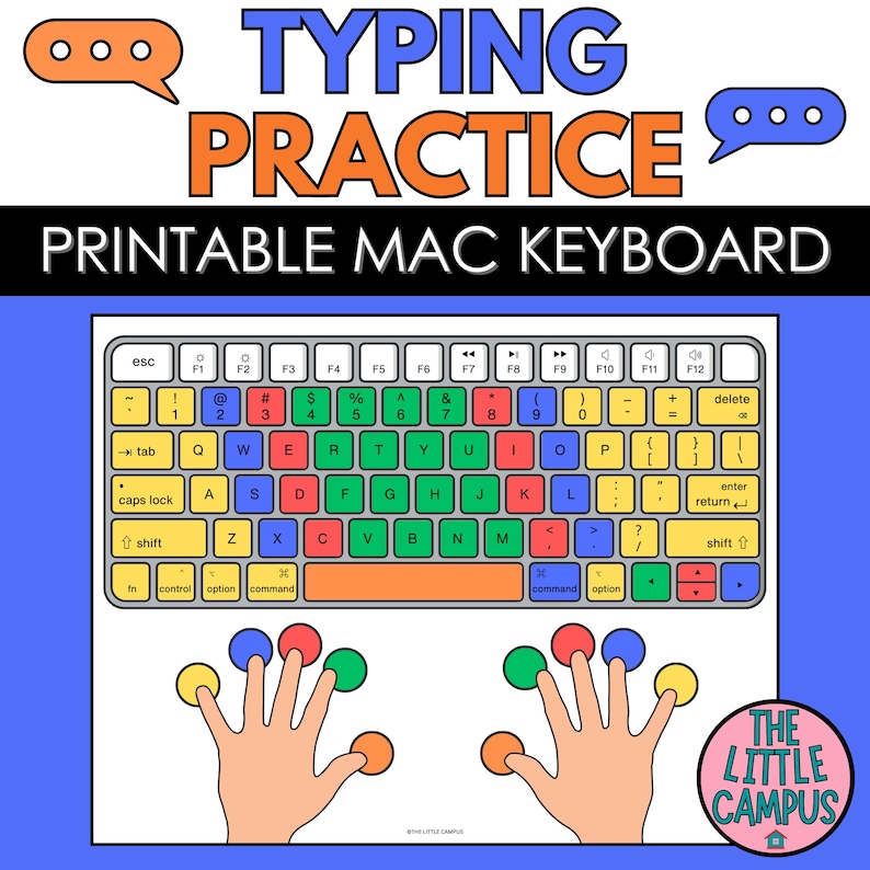 Printable Mac Keyboard for Kids | Typing Practice | Keyboarding Without ...