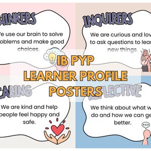 IB PYP Learner Profile Attributes | Classroom Bulletin Board Display Posters | Kindergarten Elementary
