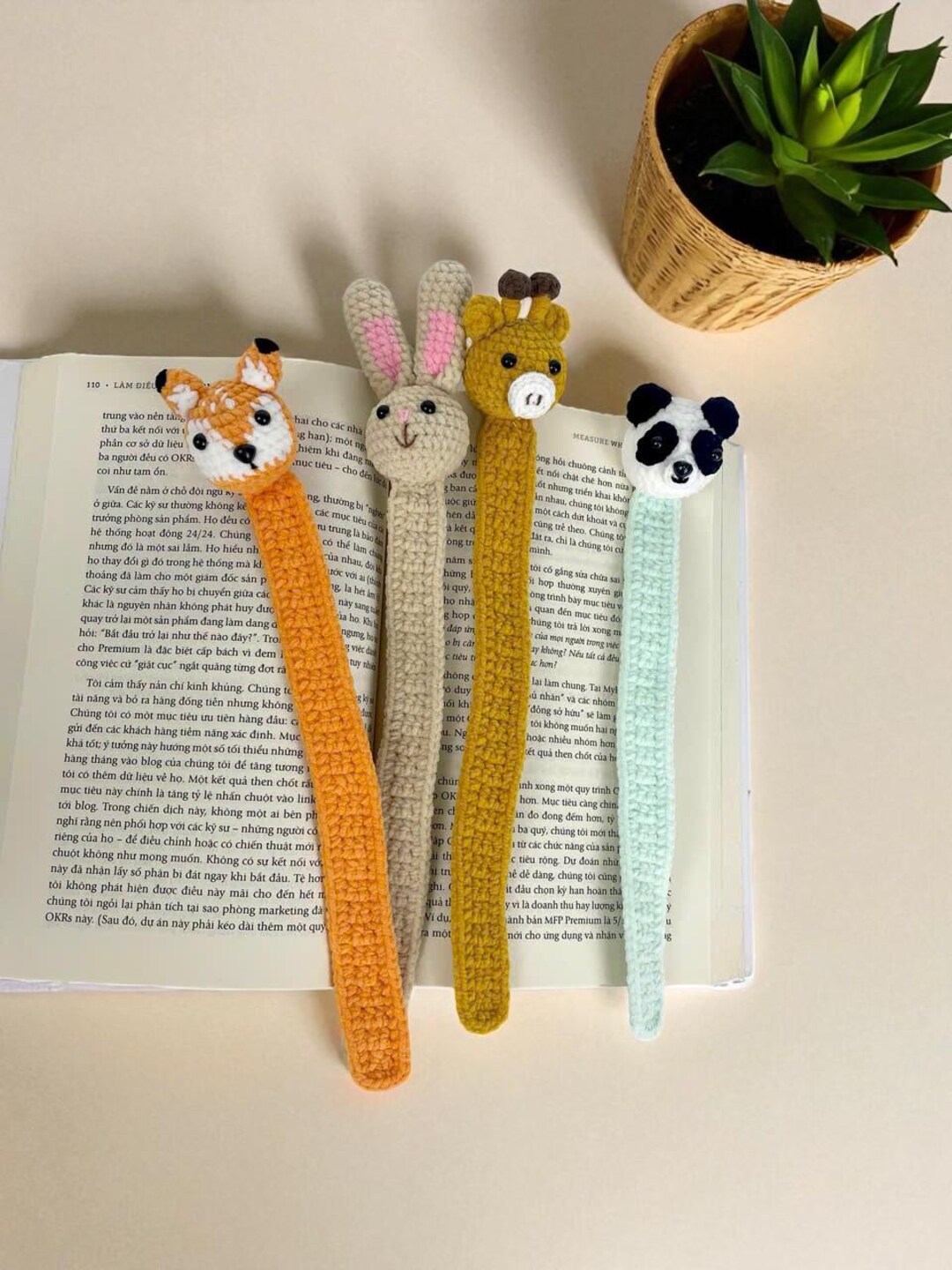 Animal Crochet Bookmark Pattern Bundle PDF – Fox, Bunny, Deer, Panda ...