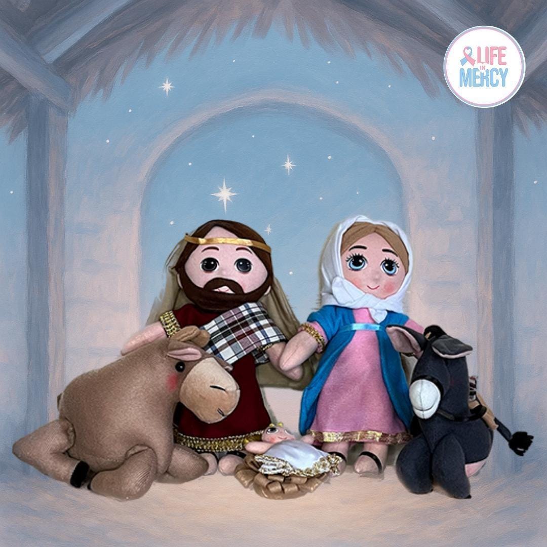 Plush Nativity Scene Set | Holy Family With Baby Jesus, Mary, Joseph ...