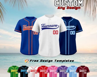 Custom Baseball Jersey, Personalized Stitched/Printed Name Number Logo,Baseball Team Uniforms, Birthday Gift for Men Women Kids Fans Toddler