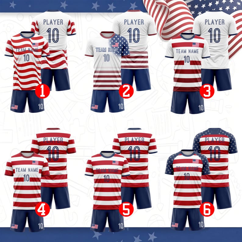 Custom USA 2026 Soccer Jersey, Personalized Name Number Logo Shirt, World Cup Soccer Team Uniform, Gifts For Men Women Youth Toddlers image 3