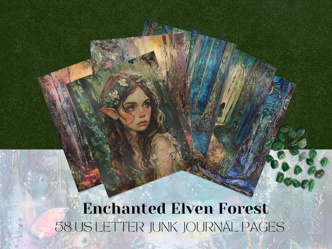 Elven Junk Journal Pages, Magical Forest Printable, Fantasy Scrapbook ...