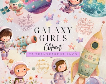 Astronaut Clipart, Cute Space Illustrations, Watercolor Planets, Rocket PNG,Nursery Decor, Digital Download,Commercial Use,Affirmation Quote