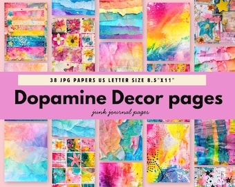 Papel para diario creativo con muestras de pintura, fondos originales para diario creativo, manualidades, páginas imprimibles con decoración inspiradora, descarga digital.