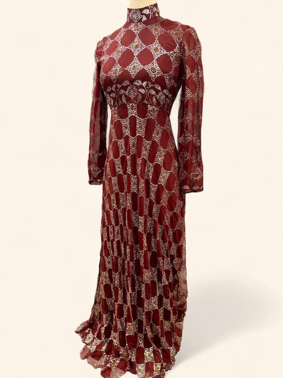 Vestido alfombra de los años 70 México