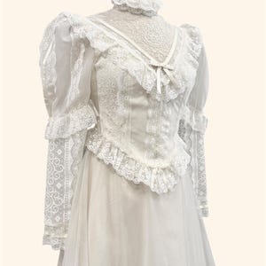 etsy vintage lace wedding dress Vintage Style Ivory Lace Wedding Dress: Open Back Angel Sleeves