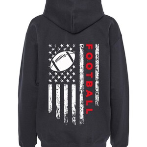 Soft Medium Weight Patriotic Football Hoodie
