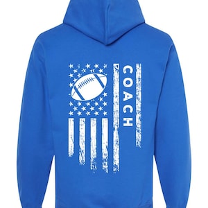 Soft Medium Weight Patriotic COACH Football Hoodie