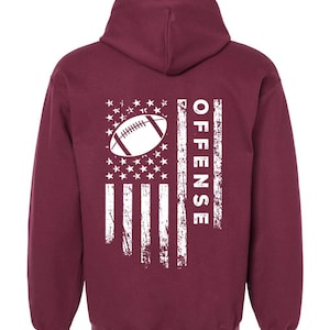 Soft Medium Weight Patriotic OFFENSE Football Hoodie