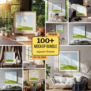 100+ Canva fyrkantiga rammockuppaket - väggkonstmallar (digital nedladdning)