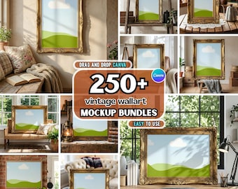 250+ Vintage Classic Frame Mockup Bundle – Canva Wall Art Templates (Digital Download)