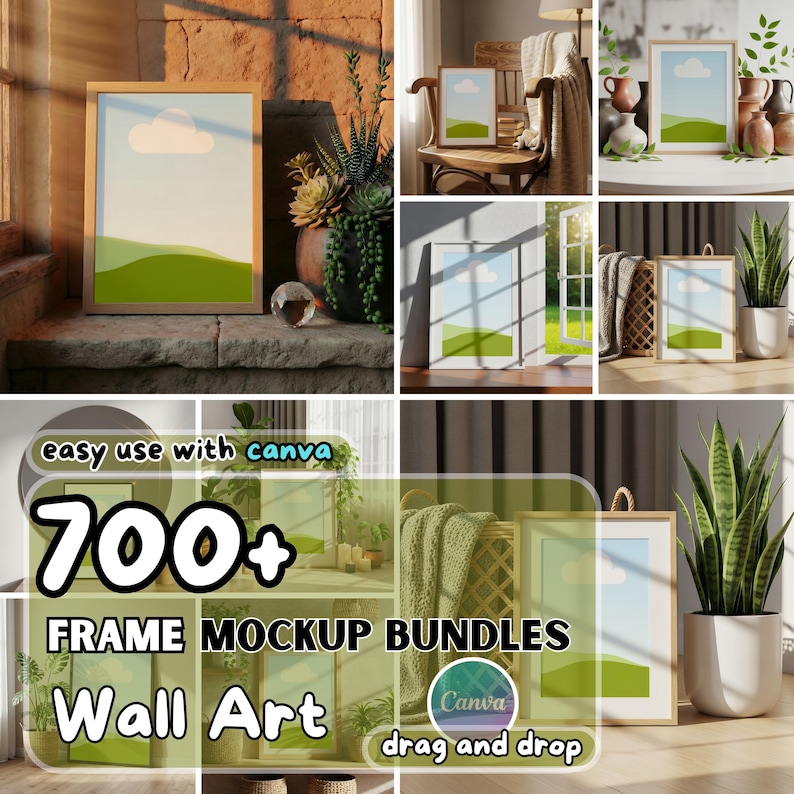 700+ Canva Frame Mockup Bundle – Wall Art Templates (Digital Download) image 1