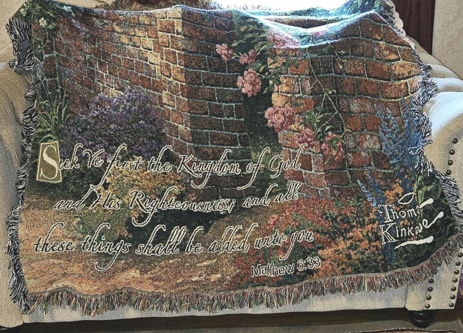 THOMAS KINKADE USA製 コットン ラグ マット タペストリー Amazon.com: Manual Woodworkers & Weavers Tapestry Throw